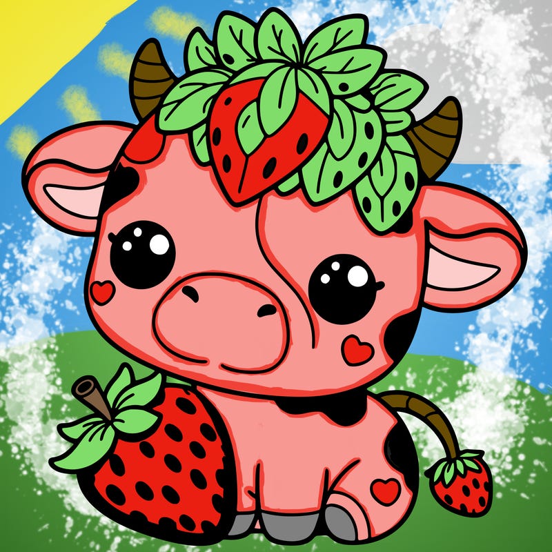 cute strawberry cow