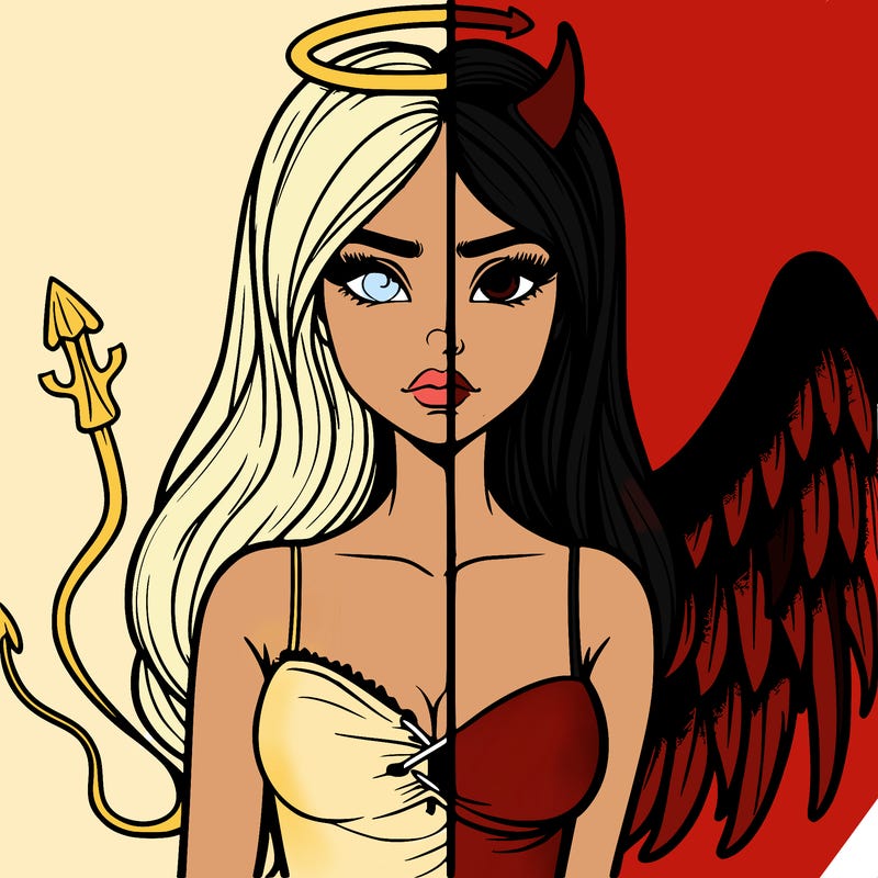 devil vs angel realistic girl
