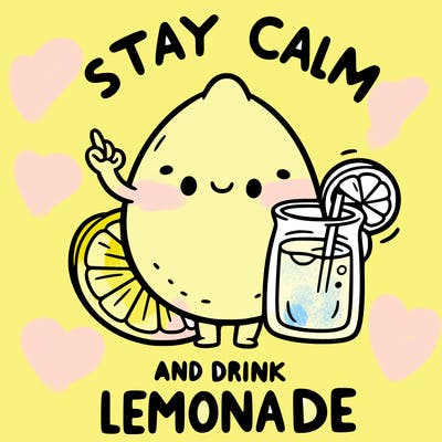 stay calm and drink lemonade