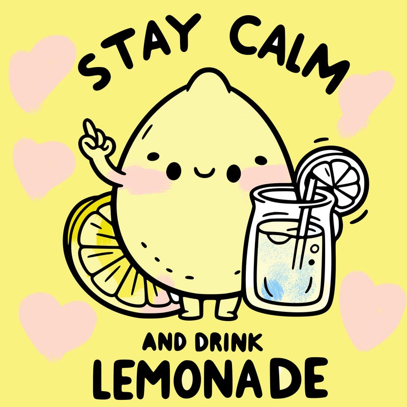 stay calm and drink lemonade