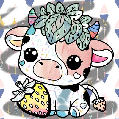cute strawberry cow