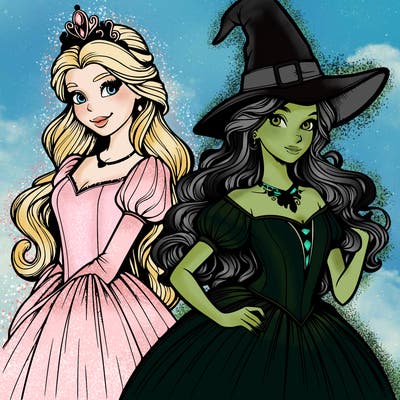 a realistic princess and a witch