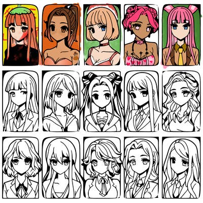 girls that look diffrent anime