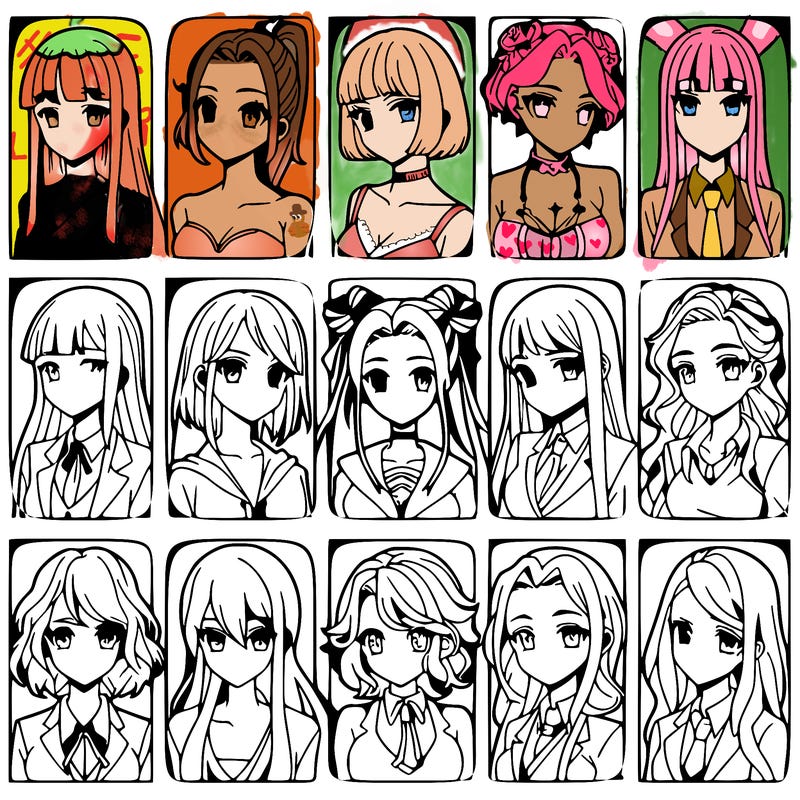 girls that look diffrent anime