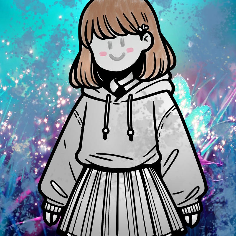 a girl wearing a hoodie and skirt