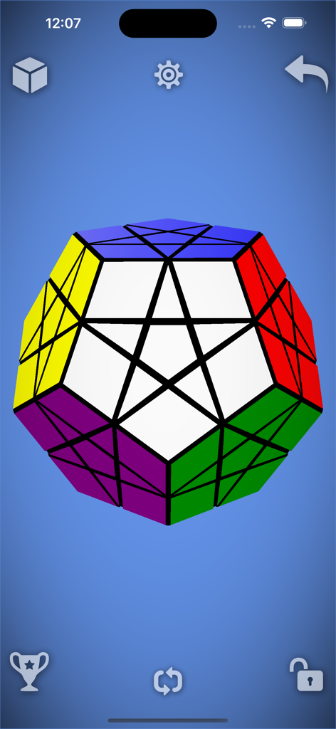 Magic Cube Puzzle 3D - Magic Cube Puzzle 3D gameplay showing a colorful dodecahedron logic puzzle