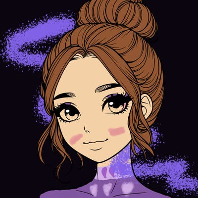 realistic pretty girl with hair in bun