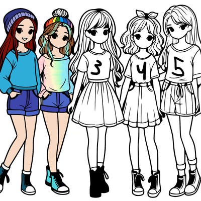 a group of five girls