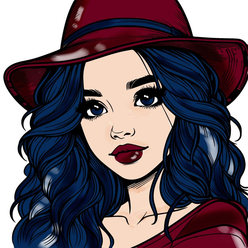 realistic girl with hat