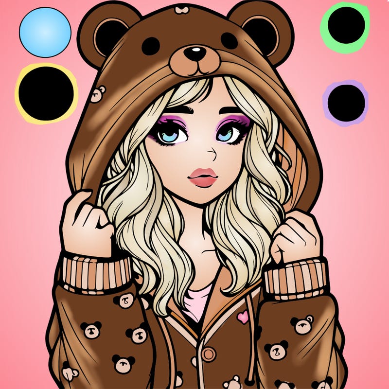 realistic girl in a animal pjs hoodie
