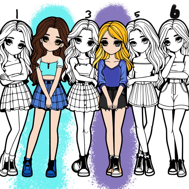 a group of girls realistic