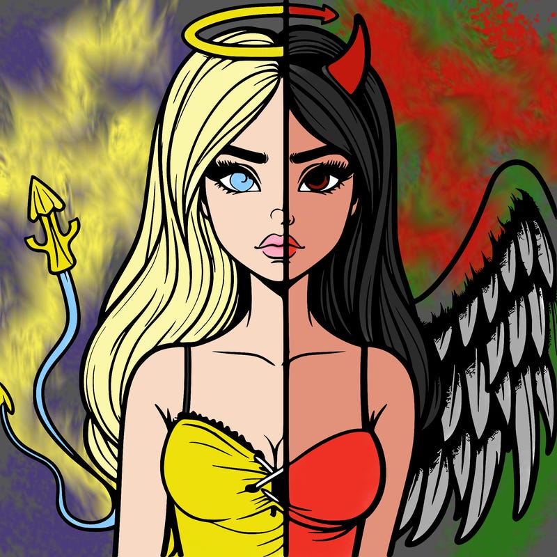devil vs angel realistic girl