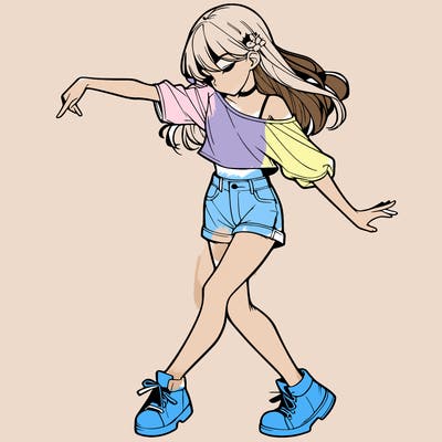 realistic girl danceing