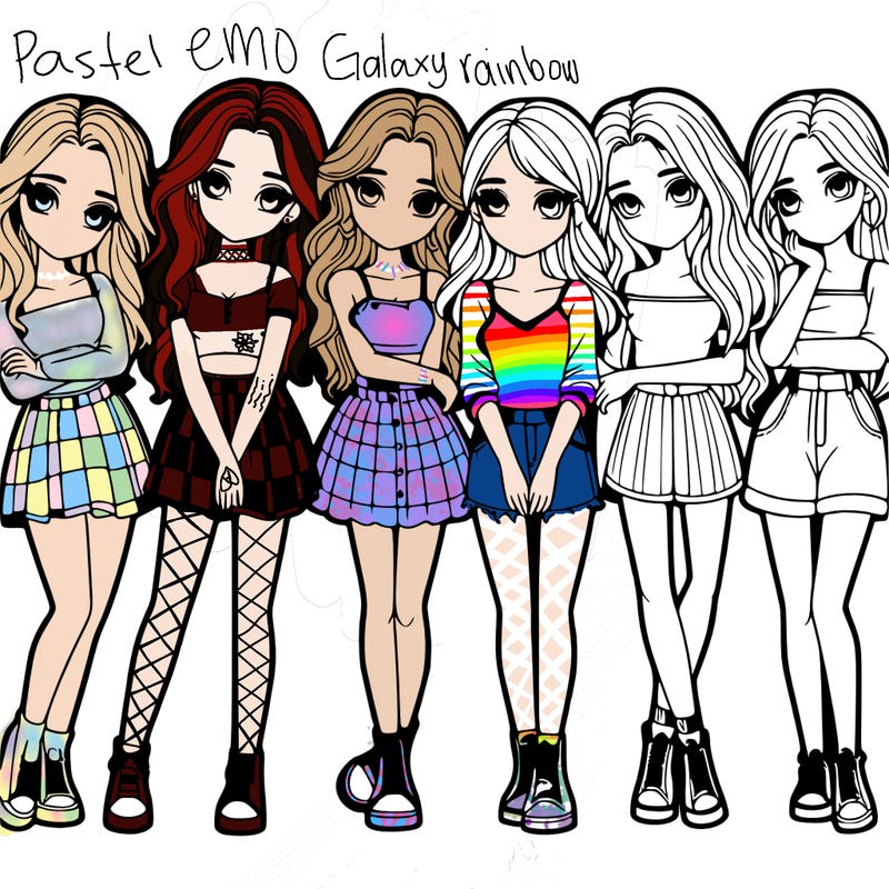 a group of girls realistic