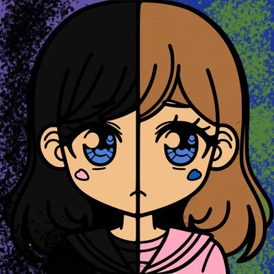 a split of a girl