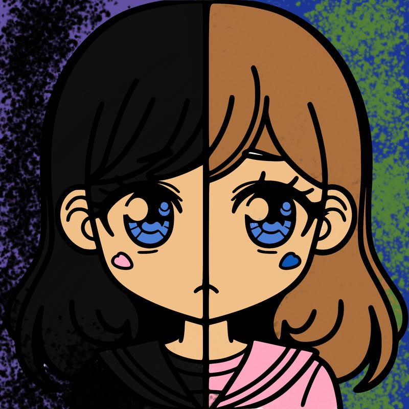 a split of a girl