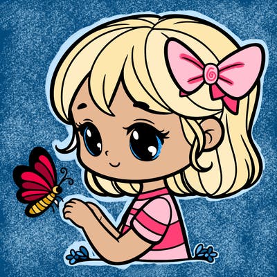 girl with a butterfly