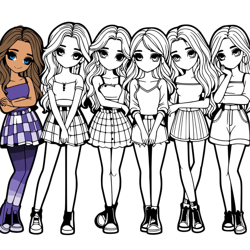 a group of girls realistic