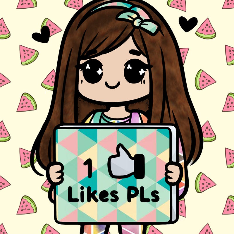 girl holding a sign saying 10 likes pls