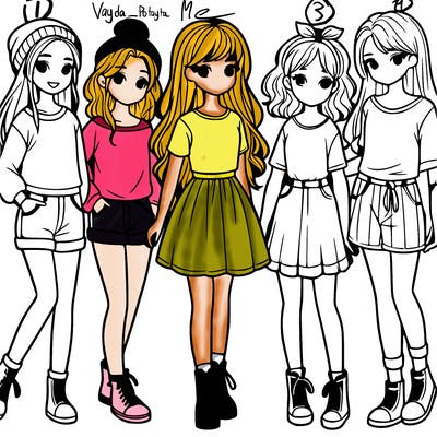 a group of five girls