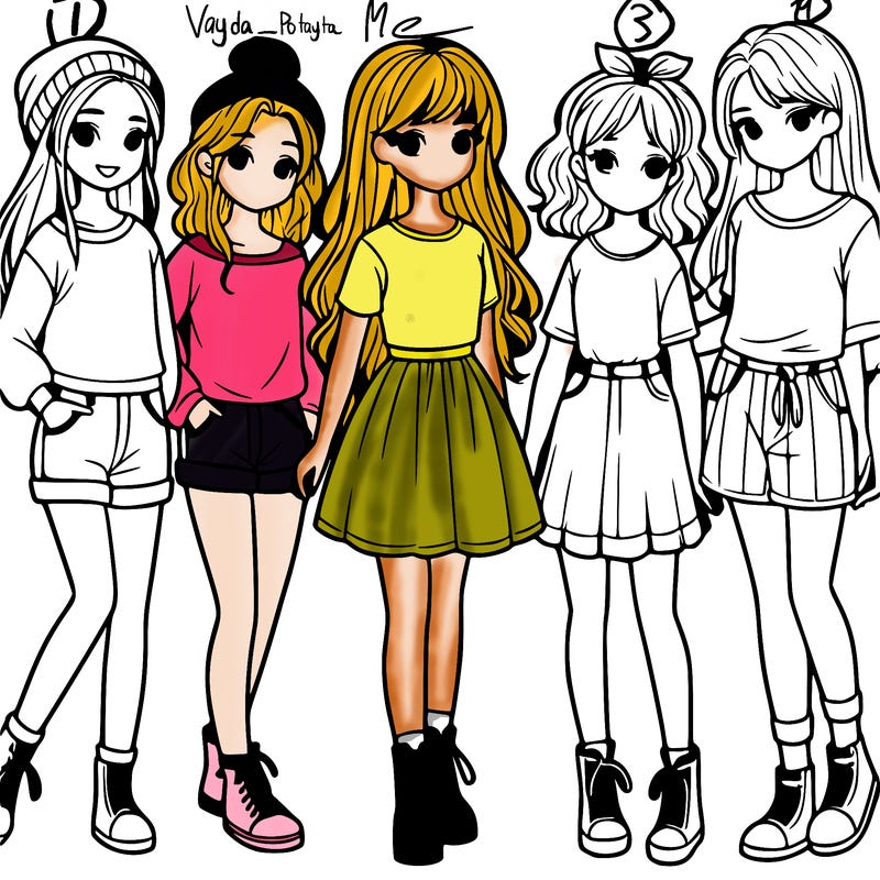 a group of five girls