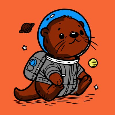 otter in a space suit