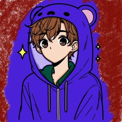 a 17 year old boy in a cute animal hoodie