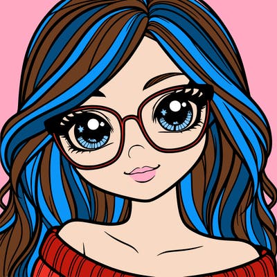 girl with beautiful eyes, hair, and glasses