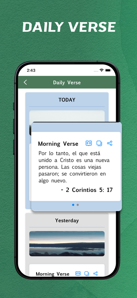 Dios Habla Hoy - offline - Pantalla de versículo diario de la aplicación de la Biblia Dios Habla Hoy