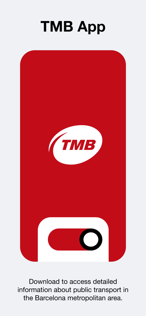 Pantalla de bienvenida de la App TMB para transporte público en Barcelona