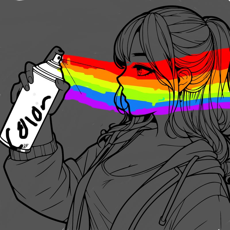 a realistic girl spray, painting