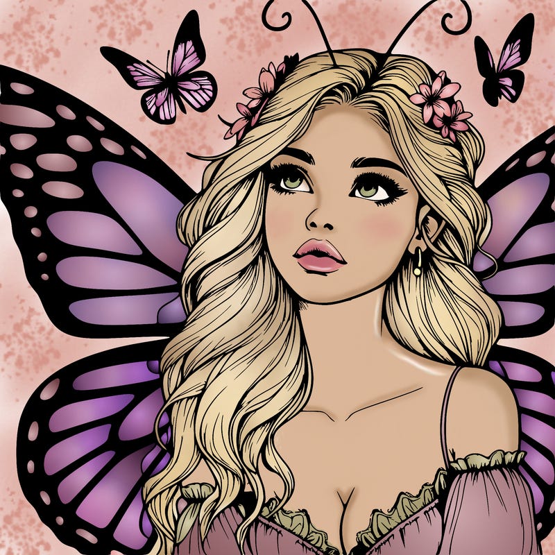 butterfly fairy realistic girl