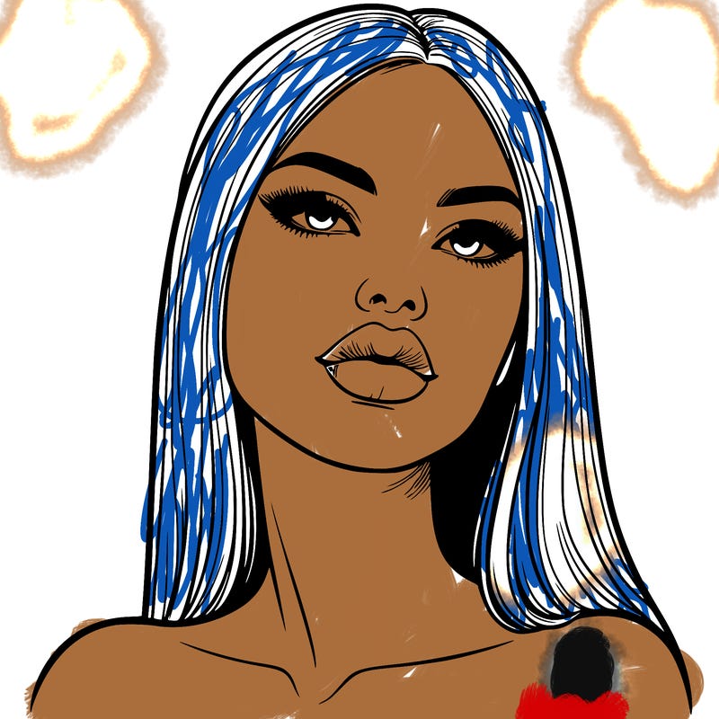 realistic woman with full lips