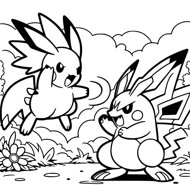 pokemon fighting a another pokemon in the air