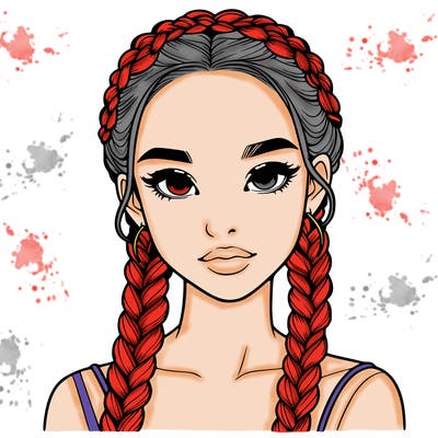 realistic girl with braids