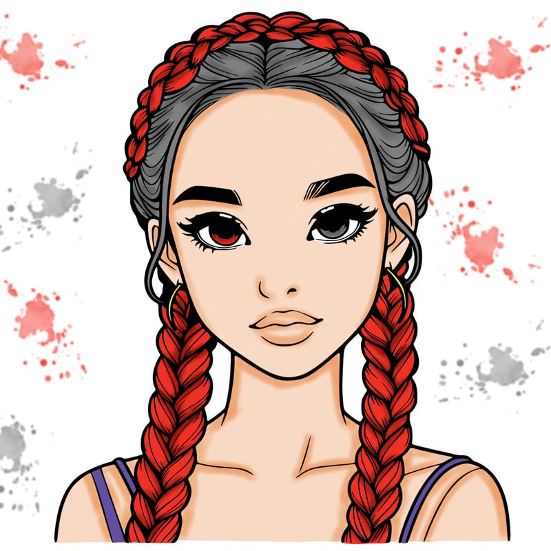 realistic girl with braids