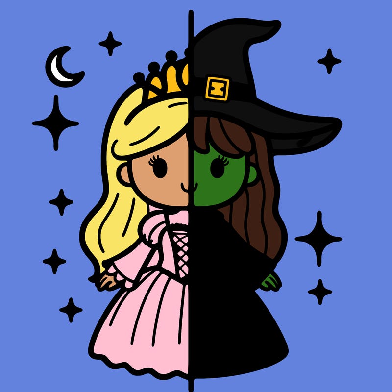 split princess and witch