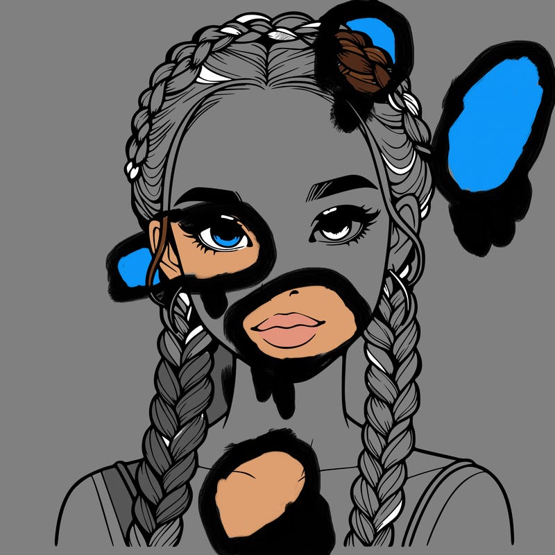 realistic girl with braids