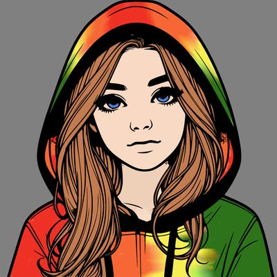 realistic girl with a hoodie