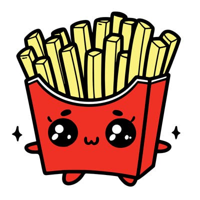 a cute. french fries