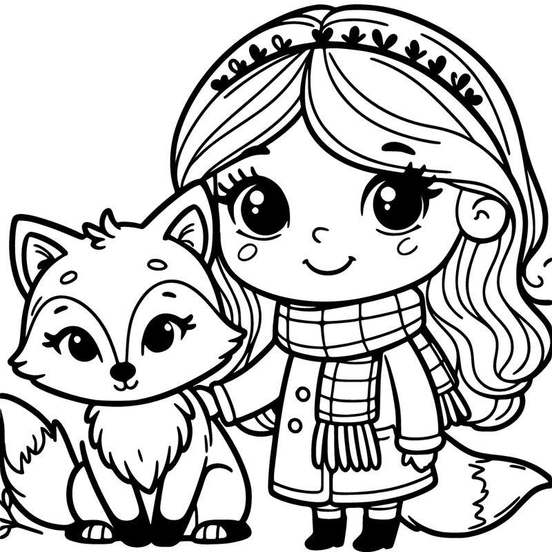 girl with a pet fox