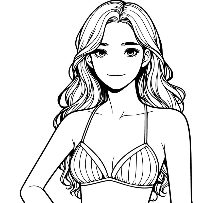 realistic girl in bikini