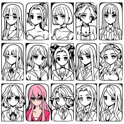 girls that look diffrent anime