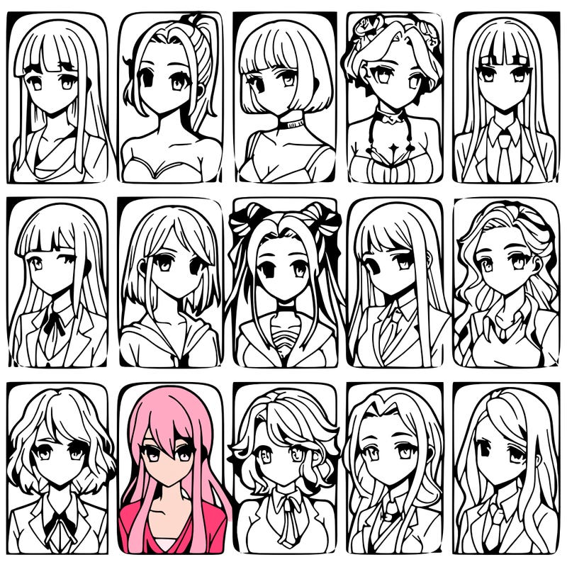 girls that look diffrent anime