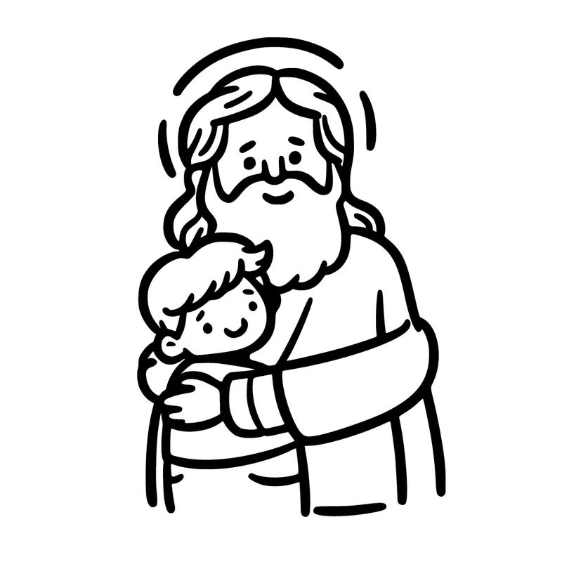 god hugging a person