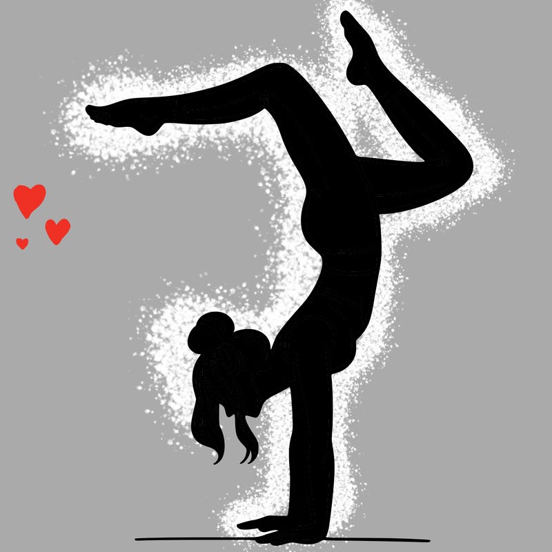 a woman doing a handstand