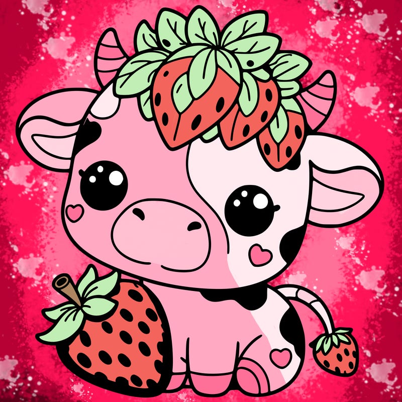cute strawberry cow