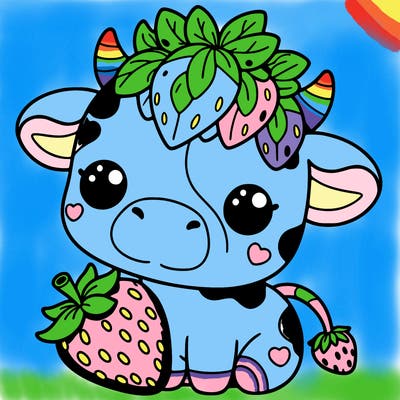 cute strawberry cow