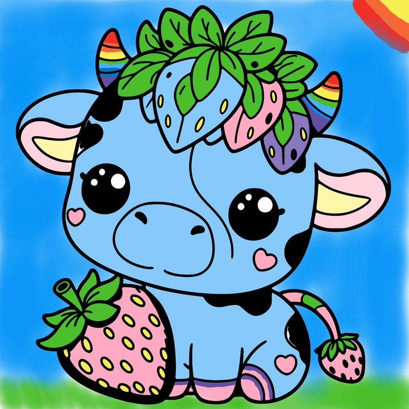cute strawberry cow