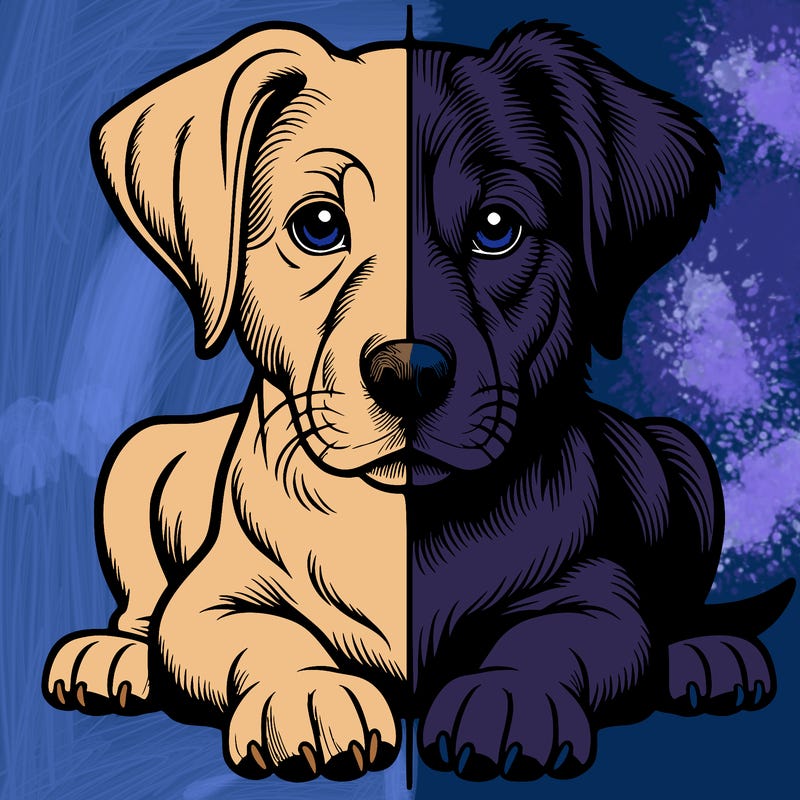 realistic dog split picture